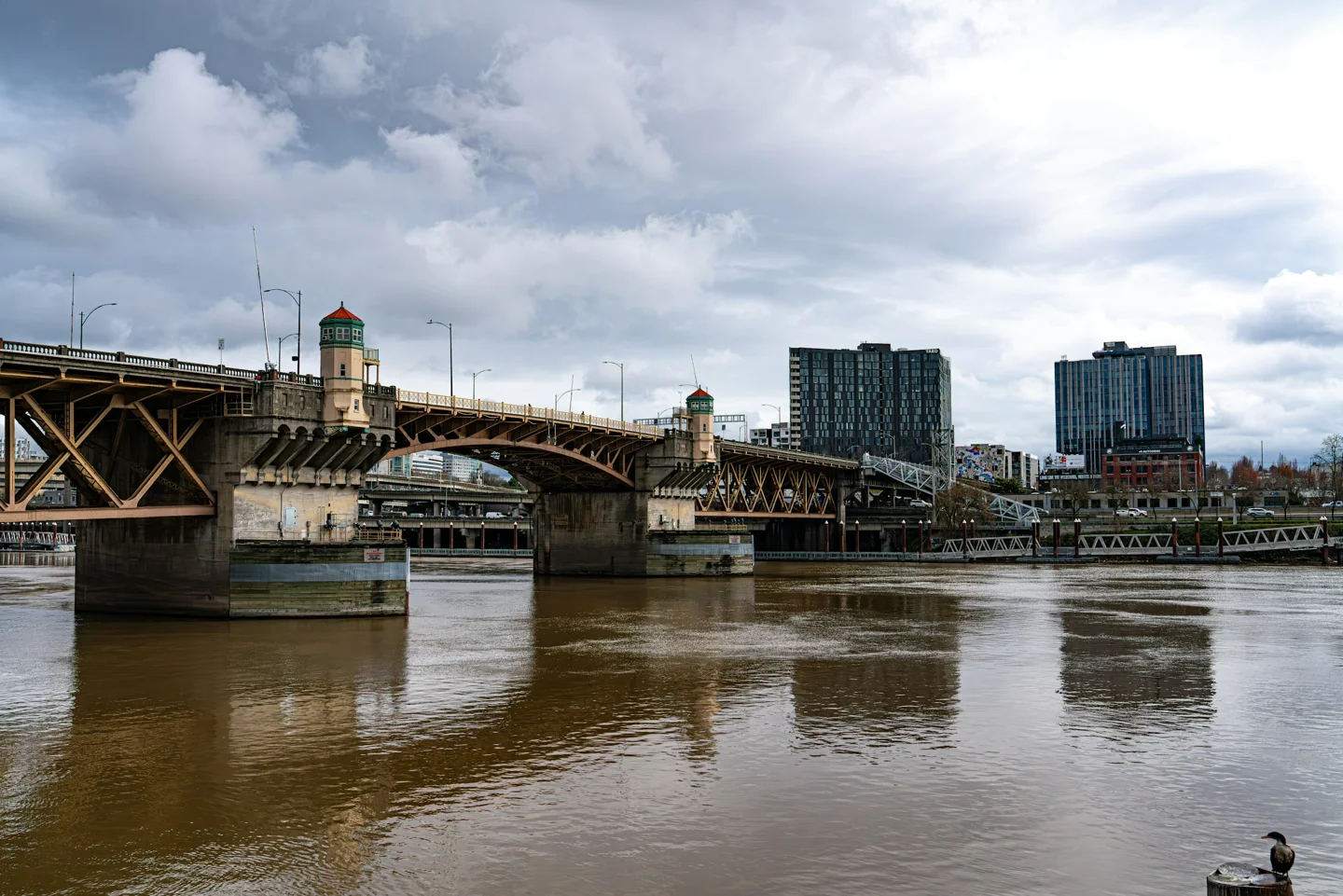 Burnside Bridge across the Willamette River in Portland, Oregon
